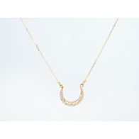 collar oro 18k media luna circonitas