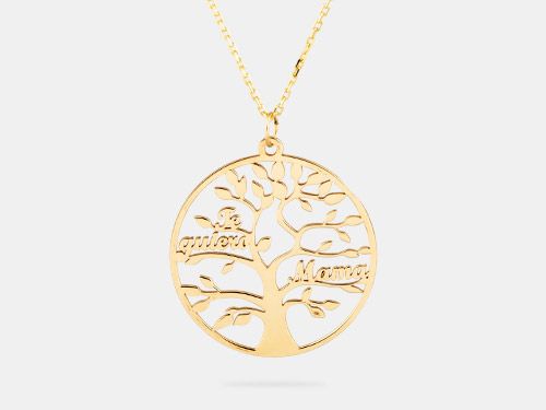 collar de oro arbol de la vida personalizado
