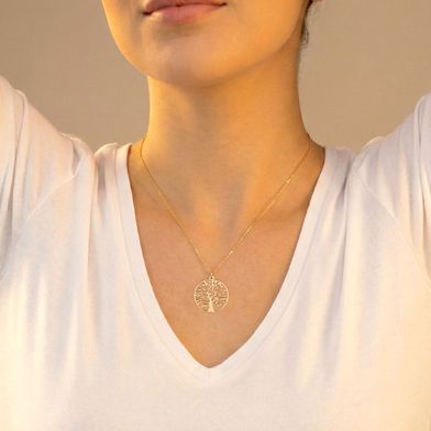 collar de oro arbol de la vida personalizado