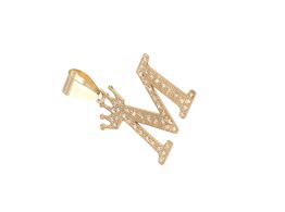 colgante inicial con corona y circonitas personalizado
