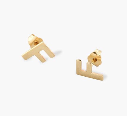 pendientes de oro inicial lisa personalizados