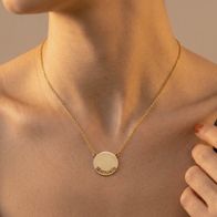 collar de oro disco liso personalizado