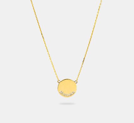 collar de oro disco liso personalizado