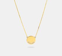 collar de oro disco liso personalizado