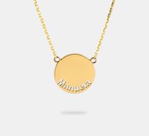 collar de oro disco liso personalizado