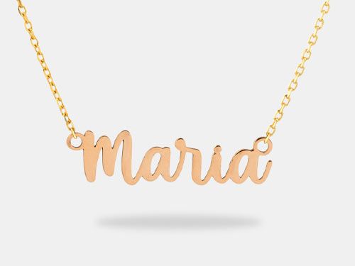 collar de oro personalizado nombre tipografia michaella garden