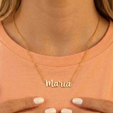 collar de oro personalizado nombre tipografia michaella garden