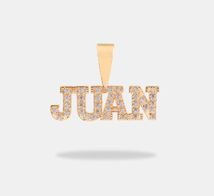 colgante de oro letras con circonitas personalizado