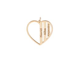 colgante corazon 3 nombres personalizable