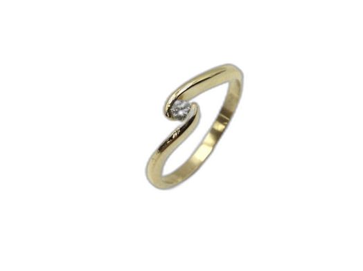 alian&ccedil;a ouro 18k com pedra con diamante 