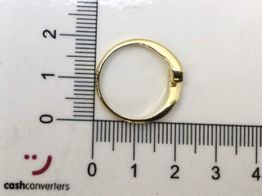 alian&ccedil;a ouro 18k com pedra con diamante 