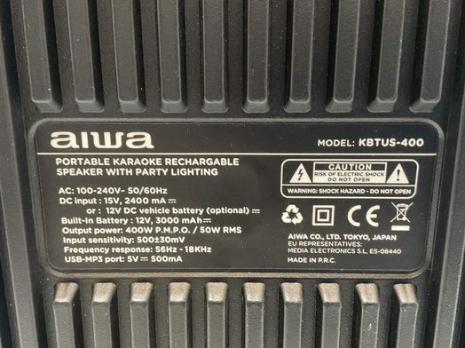 altavoz portatil bluetooth aiwa kbtus-400