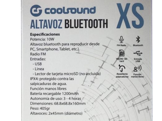 altavoz portatil bluetooth coolsound xs 10w rojo