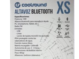 altavoz portatil bluetooth coolsound xs 10w rojo