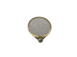 anel com adorno ouro 19k com pedra con circonita,perla 