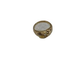 anel com adorno ouro 19k com pedra 
