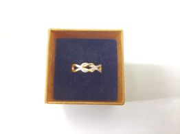 anel ouro 18k com pedra con circonita 