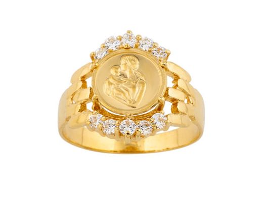 anel ouro 18k com pedra con circonita 