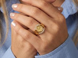 anel ouro 18k com pedra con circonita 