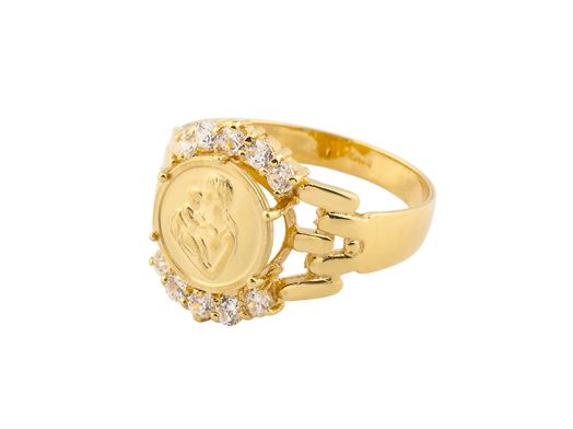 anel ouro 18k com pedra con circonita 