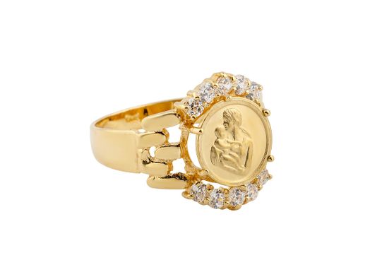 anel ouro 18k com pedra con circonita 