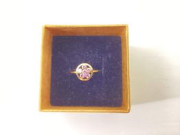 anel ouro 18k con circonita 