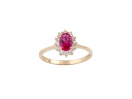 anel ouro 18k com pedra con circonita 