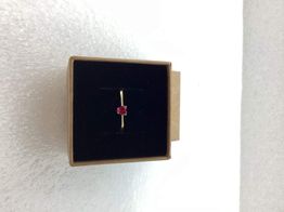 anel ouro 18k com pedra con rubi 