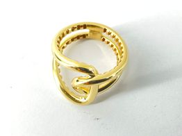 anel ouro 18k com pedra 