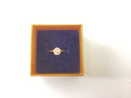 anel ouro 18k com pedra con circonita 