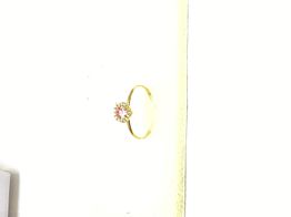 anel ouro 18k com pedra con circonita 