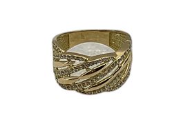 anel ouro 18k com pedra con circónita 
