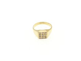 anel ouro 19k com pedra con diamante 