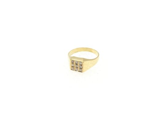 anel ouro 19k com pedra con diamante 