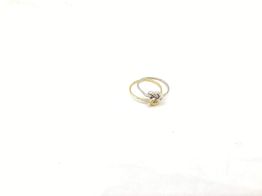 anel ouro 19k com pedra con diamante 