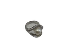 anel ouro 19k com pedra con diamante 