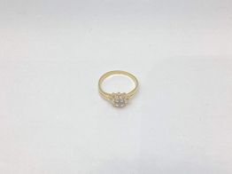 anel ouro 19k com pedra con circonita,onix 