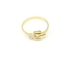 anel ouro 18k com pedra con circónita 