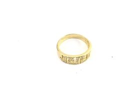 anel ouro 19k com pedra con circonita 