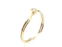 anel ouro 19k com pedra con diamante 