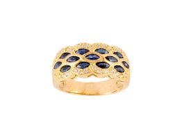 anillo oro 18k con zafiro 
