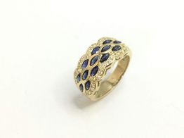 anillo oro 18k con zafiro 