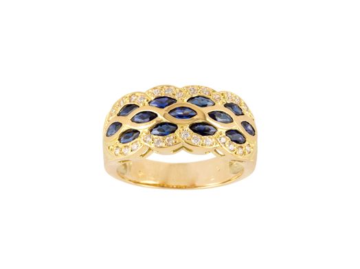 anillo oro 18k con zafiro 