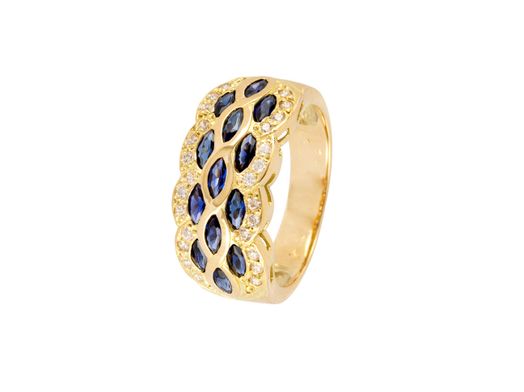 anillo oro 18k con zafiro 