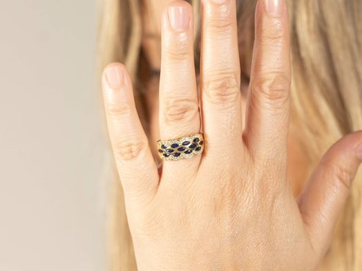 anillo oro 18k con zafiro 