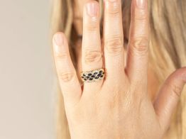 anillo oro 18k con zafiro 