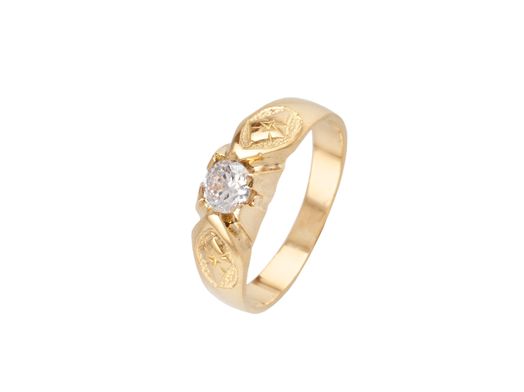 anillo oro 18k con circonita 