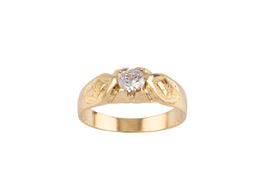anel ouro 18k com pedra con circonita 