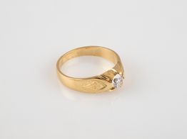anillo oro 18k con circonita 