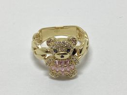 anillo oro 18k con circonita 